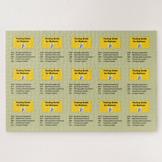 Simsen Sie Führer für Rentner Puzzle (Horizontal)