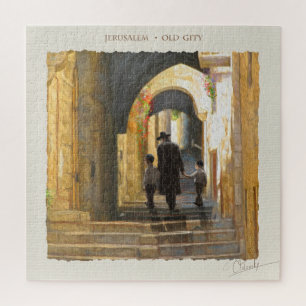 Simta Jerusalem Altstadt Israel Ölgemälde KUNST Puzzle