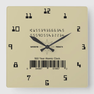 Simulated 500 Year Atomic Quadratische Wanduhr