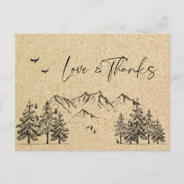Simulated Kraft Paper Forest Mountains Vielen Dank Postkarte