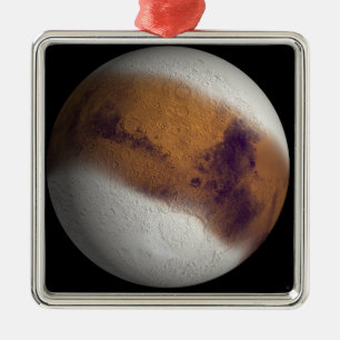 Simulierte Ansicht von Mars Silbernes Ornament