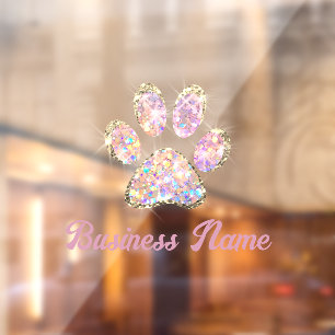 simulierte Glitter-Pfotenabdruck-Fensterfolie Fensteraufkleber