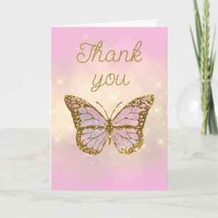 simulierte Glitter-Schmetterling-Dankeskarten Karte