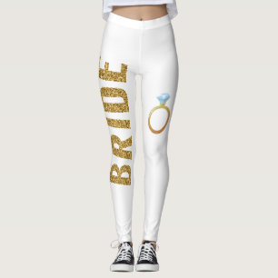 Simulierte Glitzer BRAUT-Leggings mit Ring Leggings