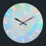 simulierte holografische Opal Große Wanduhr<br><div class="desc">Beachten Sie bitte,  dass der holografische Effekt nicht real ist,  sondern nur simuliert</div>