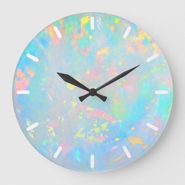 simulierte holografische Opal Große Wanduhr (Vorderseite)