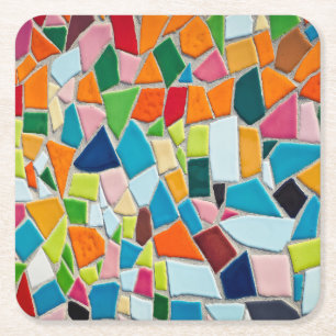Simulierte Mosaikwand Rechteckiger Pappuntersetzer