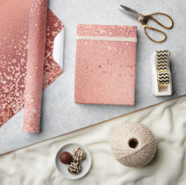 Simulierte Rose Gold Foil und Glitzer Textur Geschenkpapier
