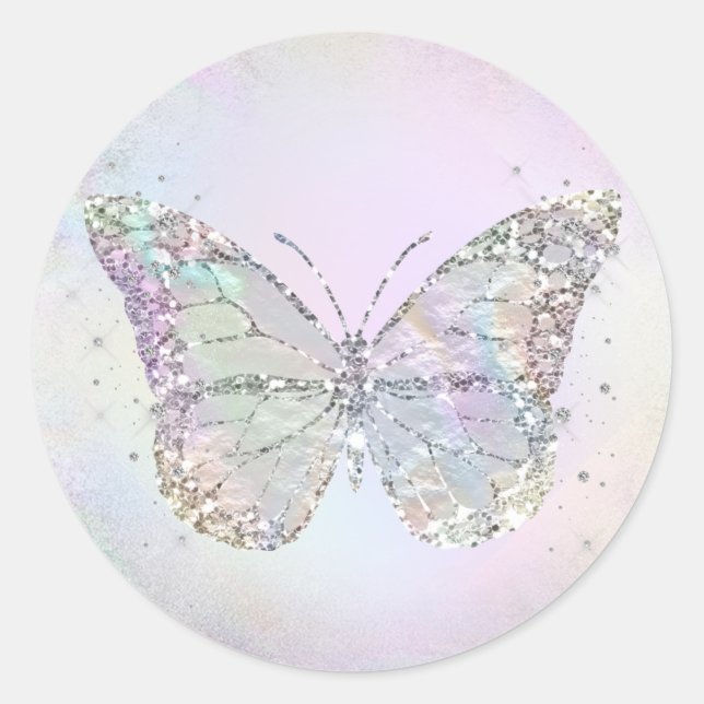 simulierter Schmetterling Runder Aufkleber (Vorderseite)