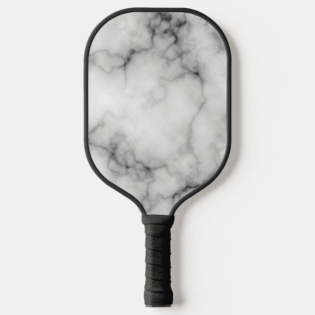 Simulierter weißer und schwarzer Marmor Pickleball Schläger (Vorderseite)