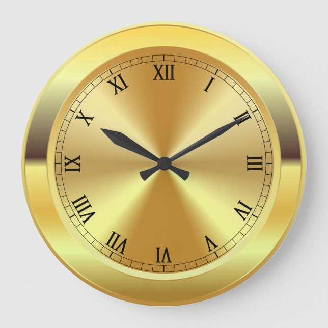 Simuliertes Gold Große Wanduhr (Vorderseite)