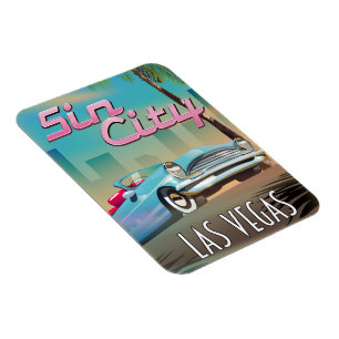 Sin City Las Vegas Reiseplakat Magnet