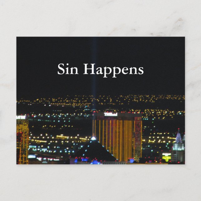 Sin Happens Postkarte (Vorderseite)