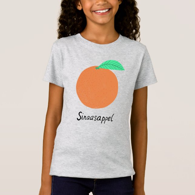 Sinaasappel Orange Dutch Fruity Fun Food Art T-Shirt (Vorderseite)