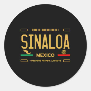 Sinaloa Mexiko Lizenzschild Ästhetische Sinaloa Runder Aufkleber