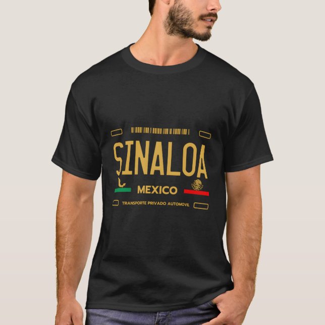 Sinaloa Mexiko Lizenzschild Ästhetische Sinaloa T-Shirt (Vorderseite)