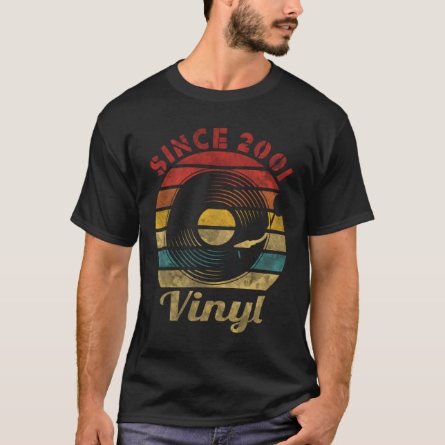 Since 2001 Vinyl Record Collector Music T-Shirt (Vorderseite)