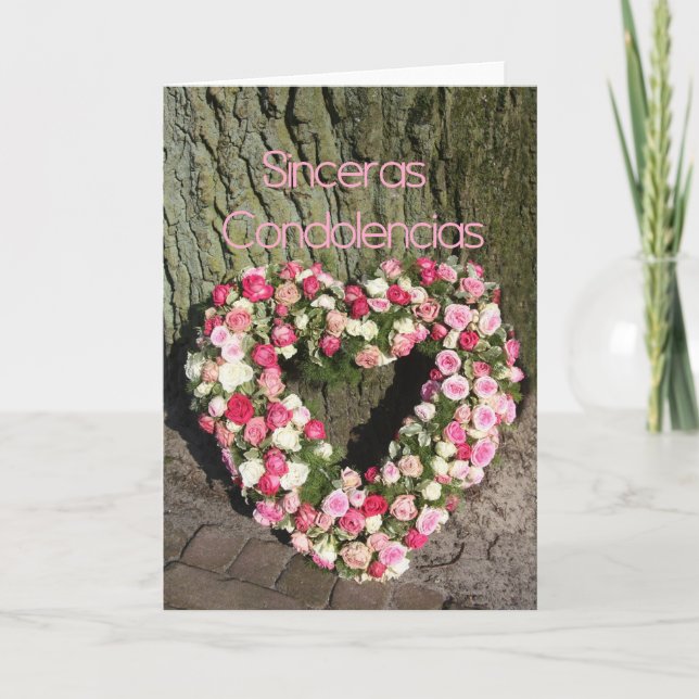 Sinceras Condolencias Spanische Beileid-Karte Karte (Vorderseite)