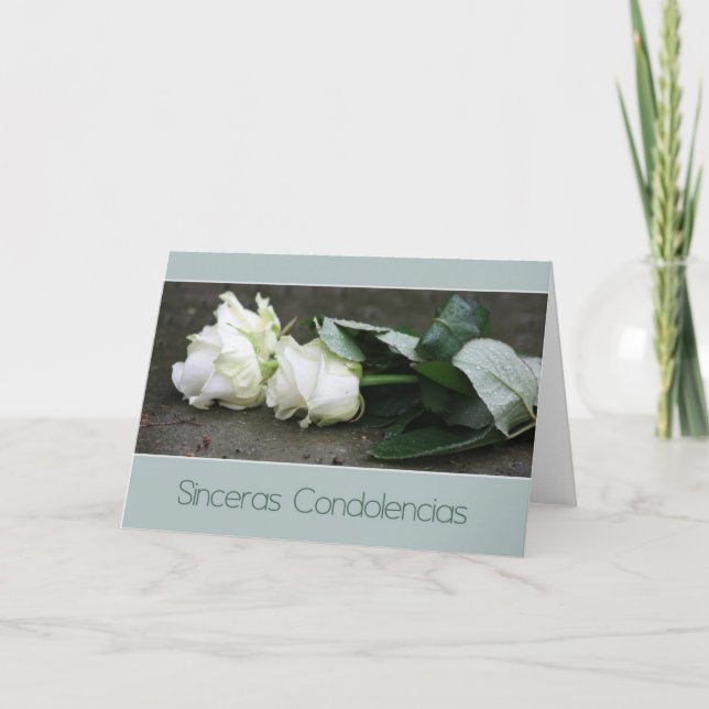 Sinceras Condolencias Spanische Beileid-Karte Karte (Vorderseite)