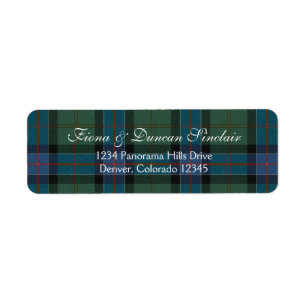 Sinclair Ancient Jagd Tartan Adressenaufkleber