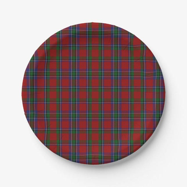 Sinclair Clan Tartan Karierte Papierplatte Pappteller (Vorderseite)