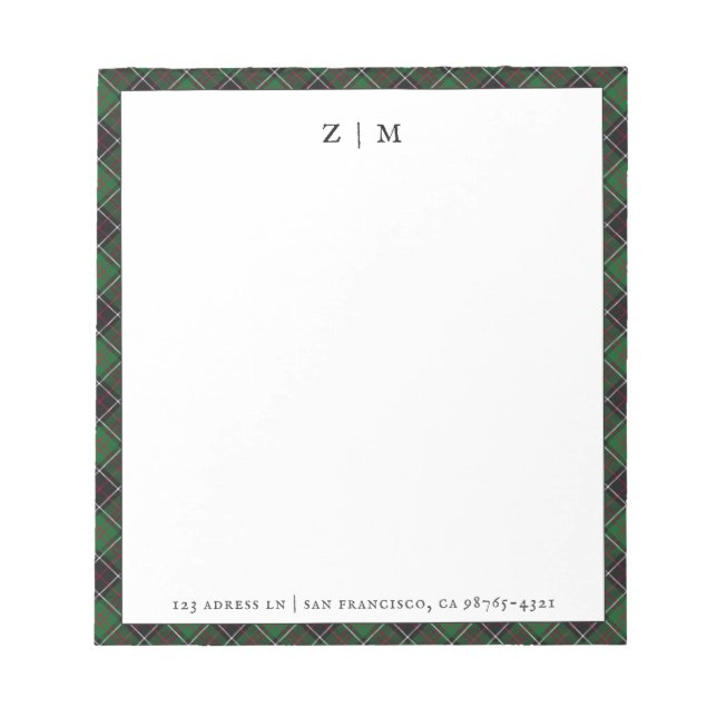 Sinclair Clan Tartan Kariertes Muster Notizblock (Vorderseite)