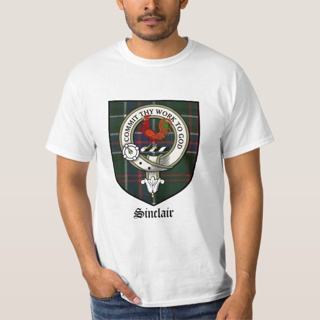 Sinclair Clan-Wappen-AbzeichenTartan T-Shirt (Vorderseite)