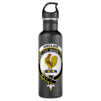 Sinclair Coat of Arms Familienwappen Edelstahlflasche