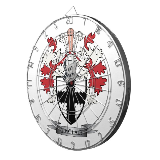 Sinclair Familienwappen-Wappen Dartscheibe (Vorderseite rechts)