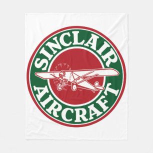 Sinclair-Flugzeug Vintage-Schild Fleecedecke