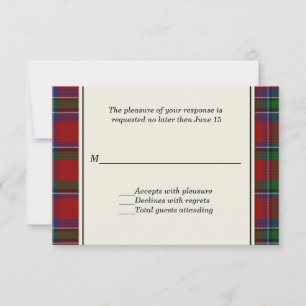 Sinclair Kariert Custom Wedding RSVP Card Karte