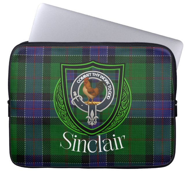 Sinclair Scottish Clan Tartan and Crest  Laptopschutzhülle (Vorderseite)