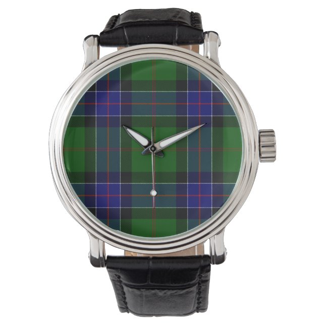 Sinclair Tartan Blau kariert Armbanduhr (Vorderseite)