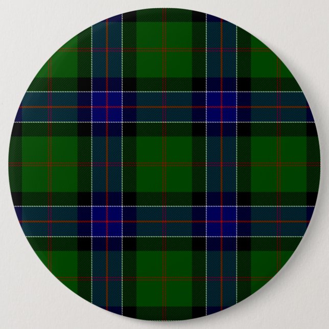 Sinclair Tartan Blau kariert Button (Vorderseite)
