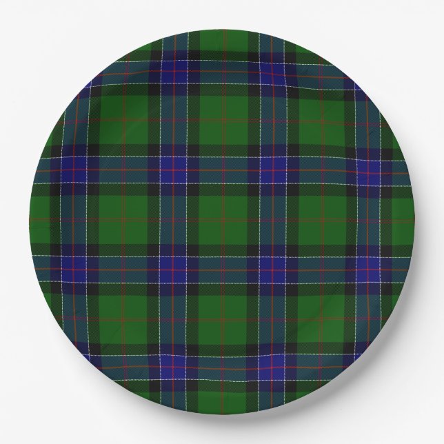 Sinclair Tartan Blau kariert Pappteller (Vorderseite)
