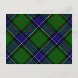 Sinclair Tartan Blau kariert Postkarte