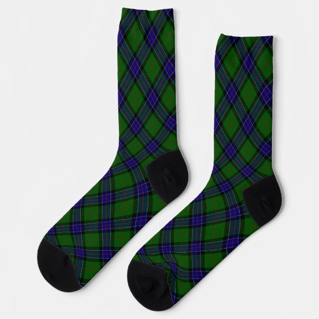 Sinclair Tartan Blau kariert Socken (Linkes Detail)
