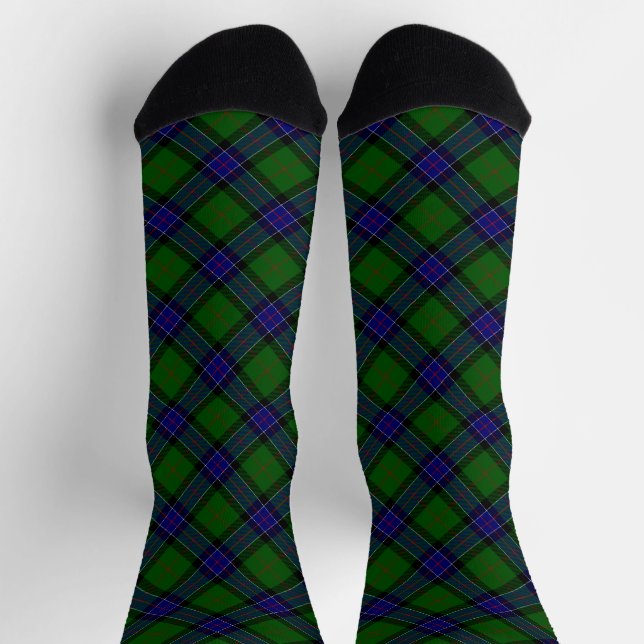 Sinclair Tartan Blau kariert Socken (Oben)