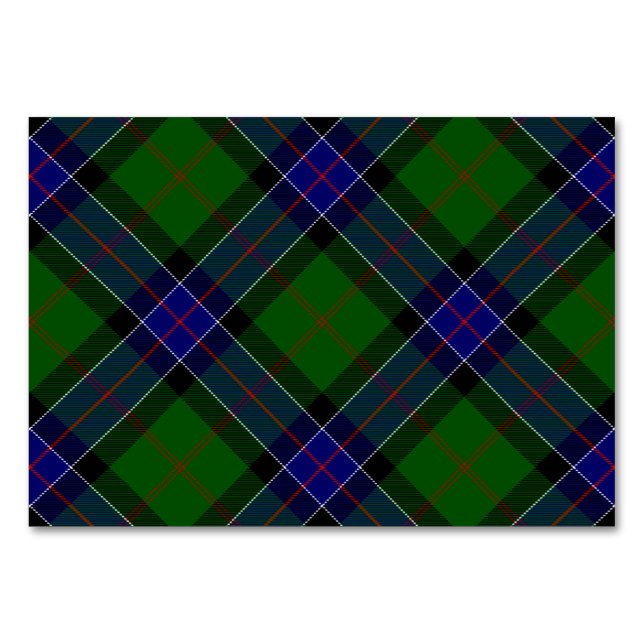 Sinclair Tartan Blau kariert Tischnummer (Vorderseite)