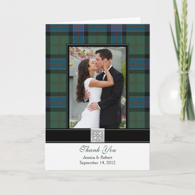 Sinclair Tartan Foto Wedding Dankeschön Card Dankeskarte (Vorderseite)