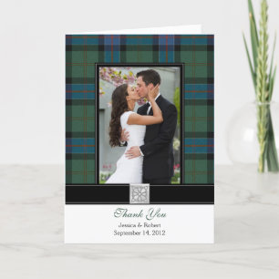 Sinclair Tartan Foto Wedding Dankeschön Card Dankeskarte