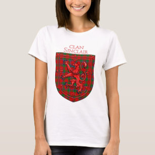 Sinclair Tartan Scottish Kariert Lion Rampant T-Shirt