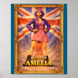 Sind Amelia Union Jack Vintage Britisch UK England Poster