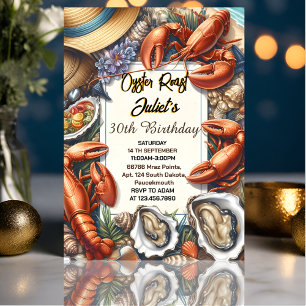 Sind Beach Seafood Perlauster Braten 30. Geburtsta Einladung