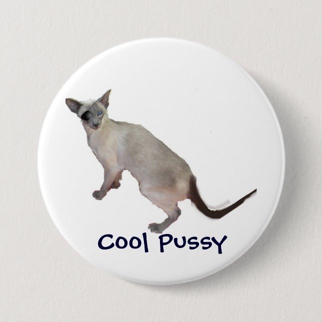 Sind cooler, cooler Pussy siamesisch Button (Vorderseite)