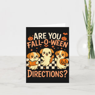 Sind Fall O Ween Richtungen Lehrer Halloween Hund Karte