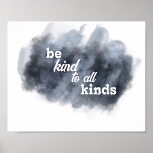 sind freundlich Aquarellgraue und weiße Zitate Poster