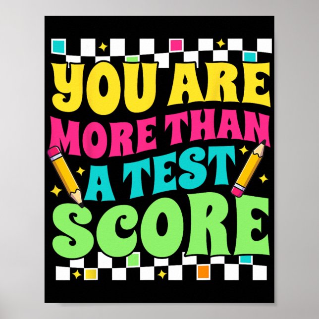 sind mehr als ein Test Score Test Day Lehrer Test Poster (Vorne)