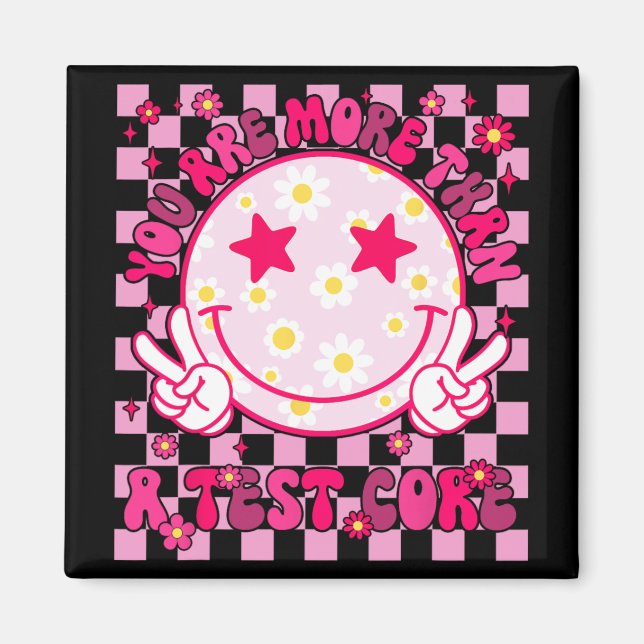 sind mehr als ein Test Score Testing Day Smile Hip Magnet (Vorne)