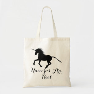 Sind schwarze SilhouetteUnicorns der Typografie-  Tragetasche